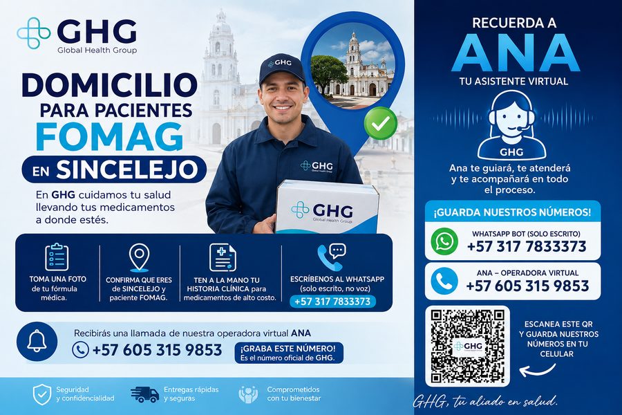 Domicilio de medicamentos para pacientes FOMAG en Sincelejo - GHG